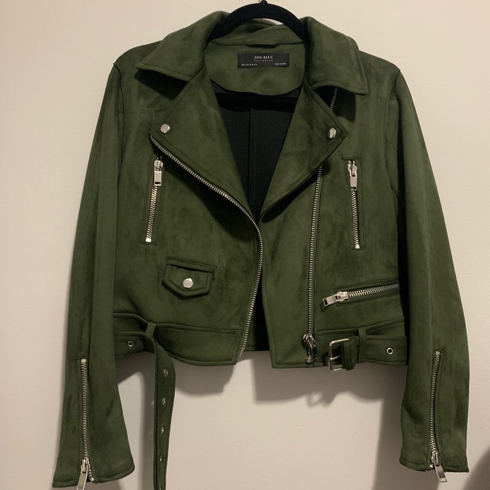 ZARA Faux Suede Biker Jacket